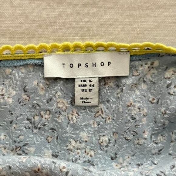 Topshop Women's Mini Jacquard Slip Dress Size 12 Preppy Girly Lace - Picture 5 of 6